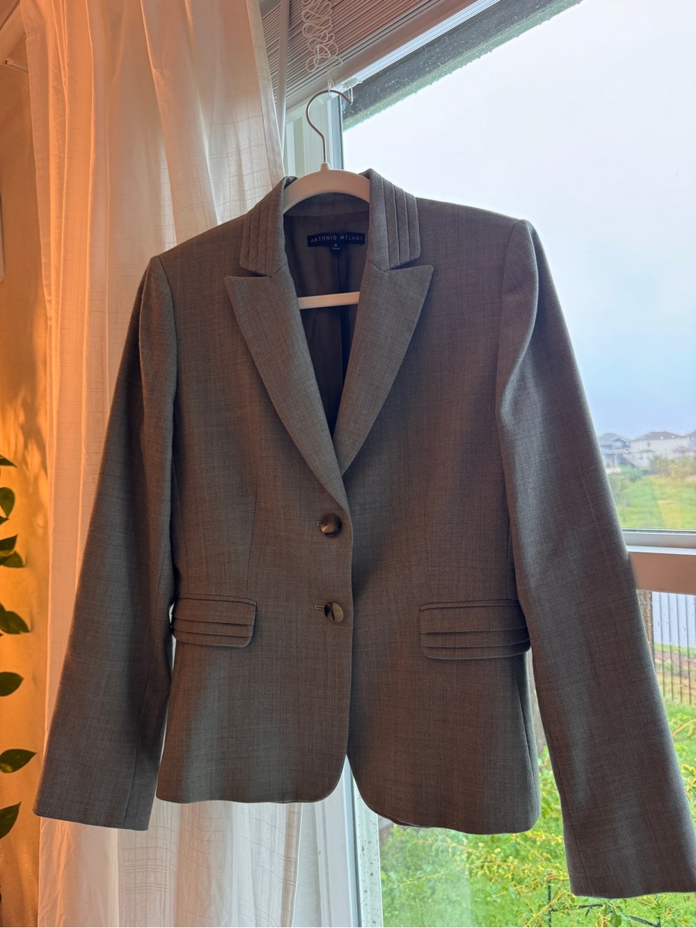 ANTONIO MELANI Gray Tailored Women’s Blazer - Two-Button Sport Coat
